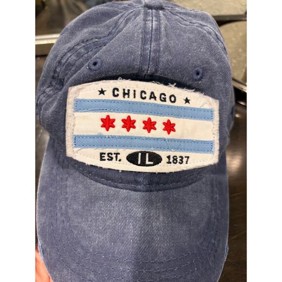 Vintage-Style Chicago Flag Cap (Distressed Blue) - Picture 2 of 8